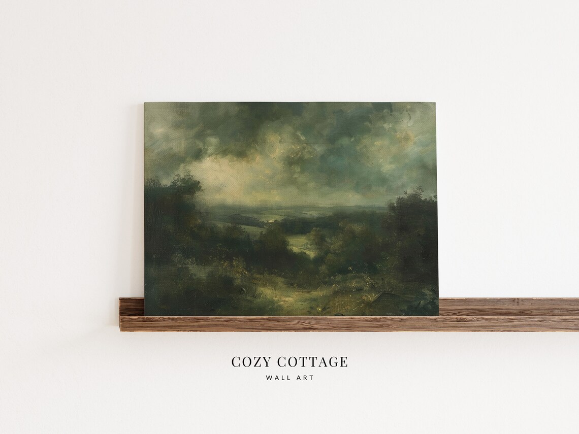 Moody English Landscape, Vintage Style Painting - Image 2