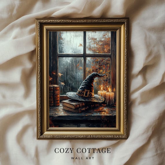 Witch Hat Cozy Cottagecore Vintage Style Art Print