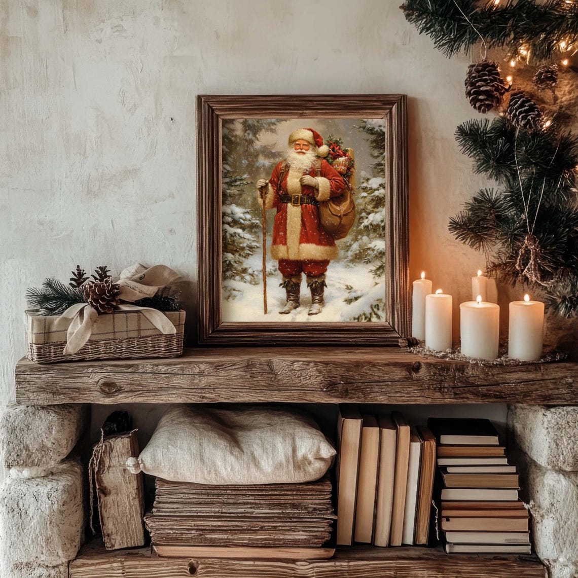 Old Fashioned Santa Claus Print, Vintage Style - Image 2