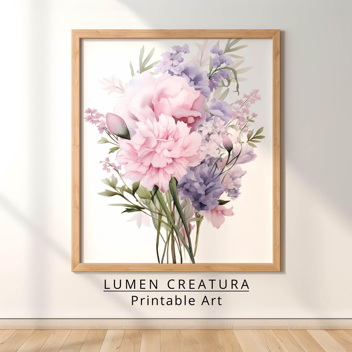 Pink Flower Botanical Minimalist Bedroom Art Print - Image 2