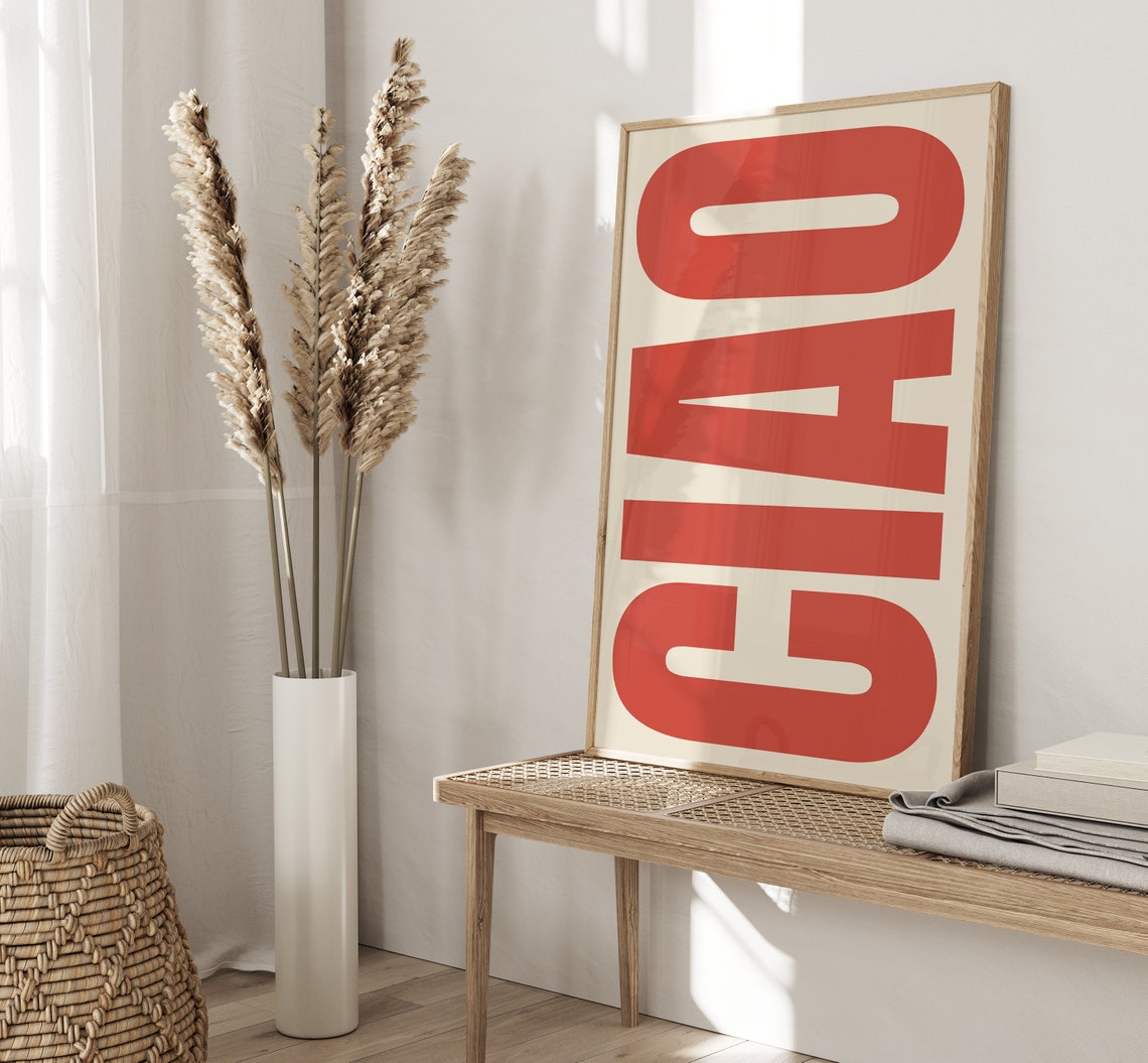 Ciao Retro Typography Italy Art Print - Image 2