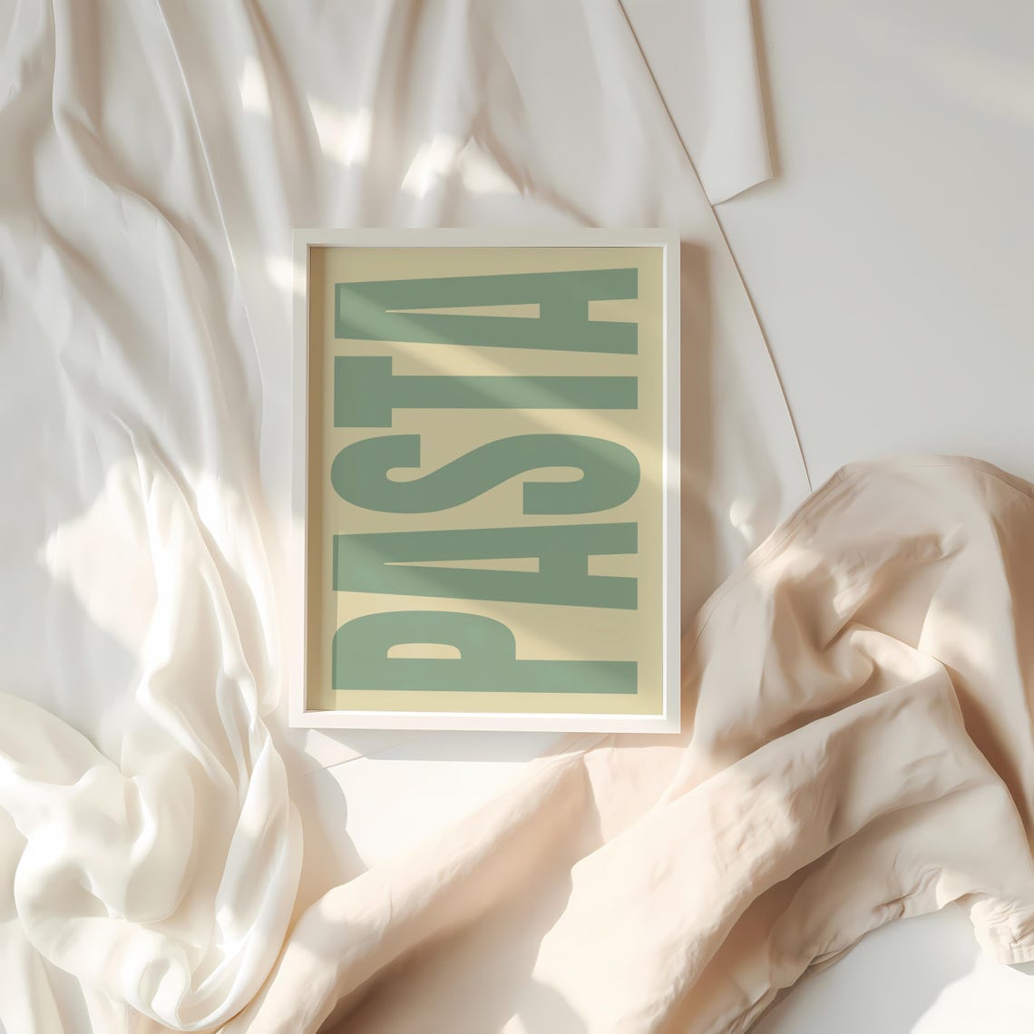 Pasta Sage Green Typography Kitchen Italian Food Lover Poster - Image 3
