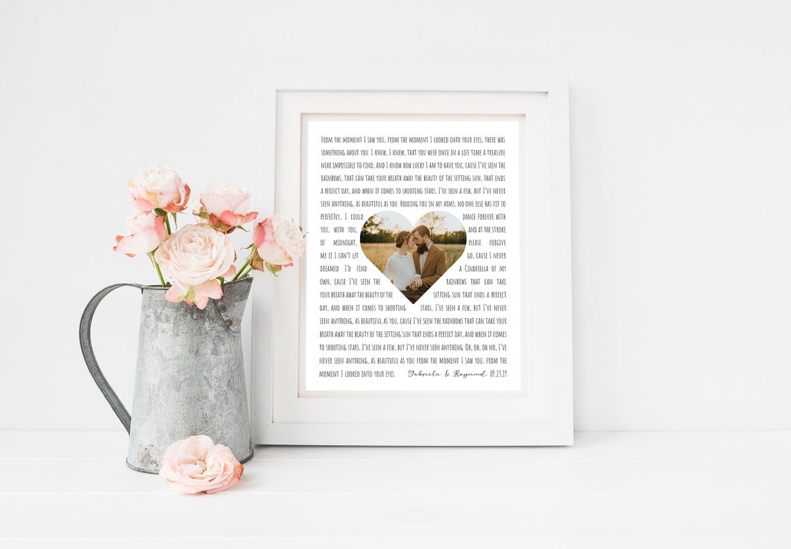 From This Moment Shania Twain Heart Shaped Photo Lyrics Wall Art - Image 2