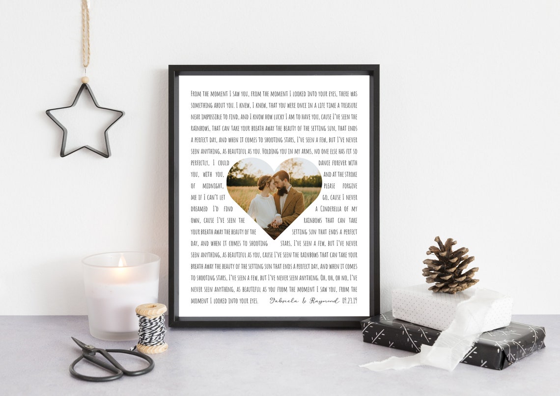 From This Moment Shania Twain Heart Shaped Photo Lyrics Wall Art - Image 3