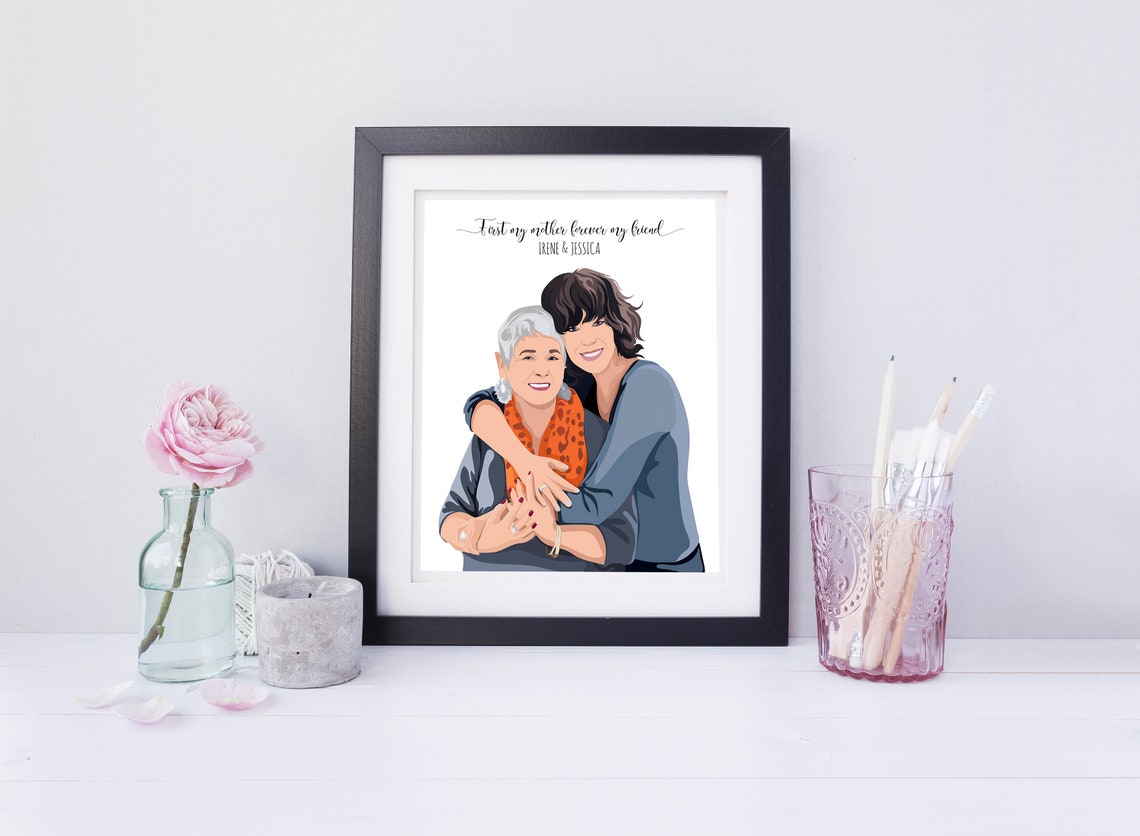 First My Mother Forever My Friend Personalized Custom Portrait Poster - Image 5