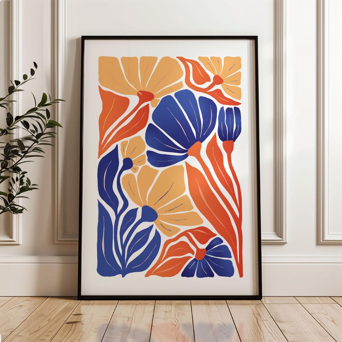 Matisse Inspired Floral Print Bold Fauvist Botanical Modern Abstract Wall Art - Image 4
