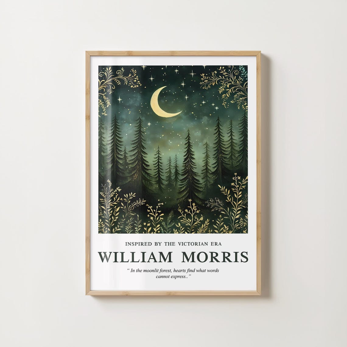 William Morris Forest Print Victorian Moonlit Mystical Nature Poster - Image 3