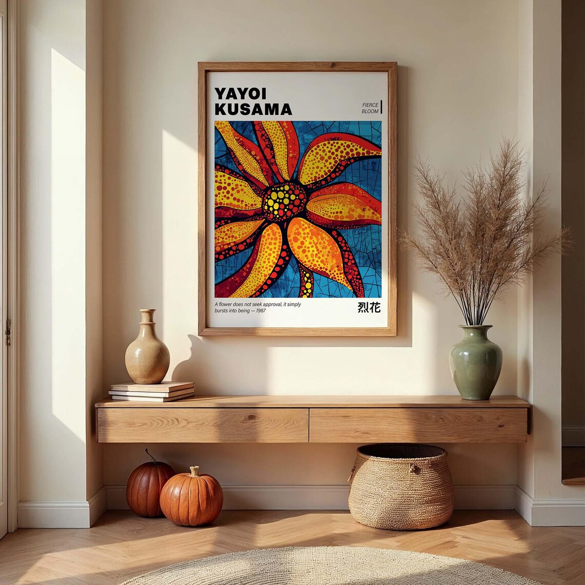 Yayoi Kusama Inspired Bold Flower Poster, Abstract - Image 4