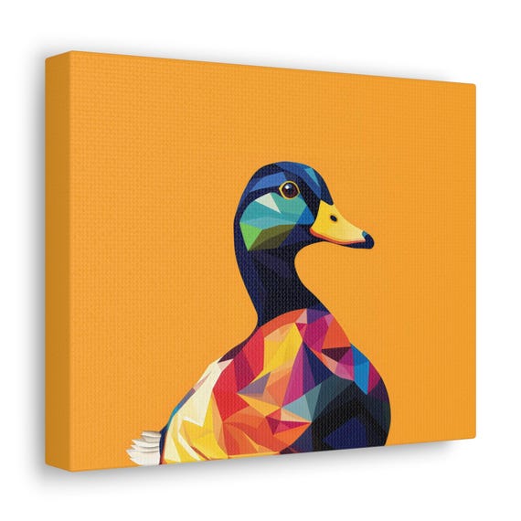 Duck Geometric Landscape Modern Painting Bright Calm Relaxing Wall Print Airbnb Art Wall Decor