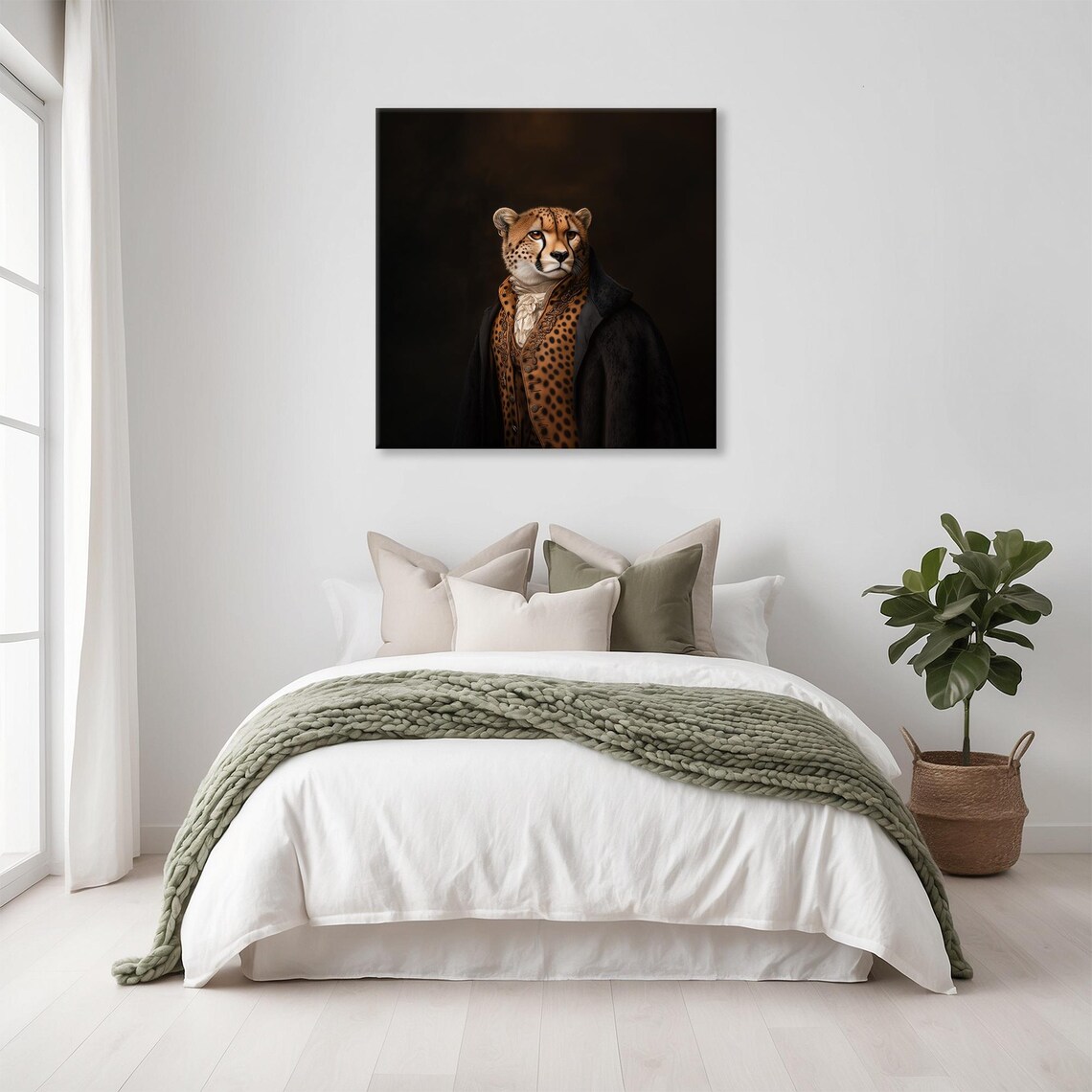 Victorian Cheetah in Spotted Waistcoat and Dark Coat Dapper Cat Art Poster