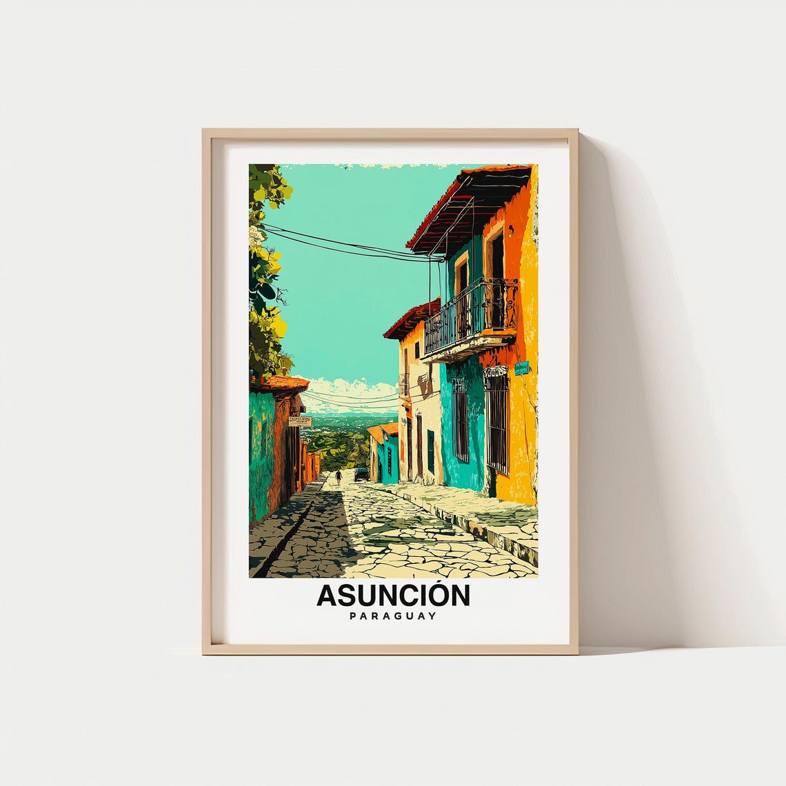 Asuncin Print Paraguay Poster Travel Wall Art Cityscape Print Scenic View Historic Landmark Urban Decor South America Travel Print