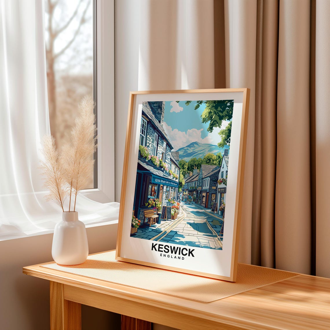 Keswick Lake District Travel Print Wall Art Keswick Lake District City Print Keswick Lake District Travel Gift Keswick Travel Gift - Image 3