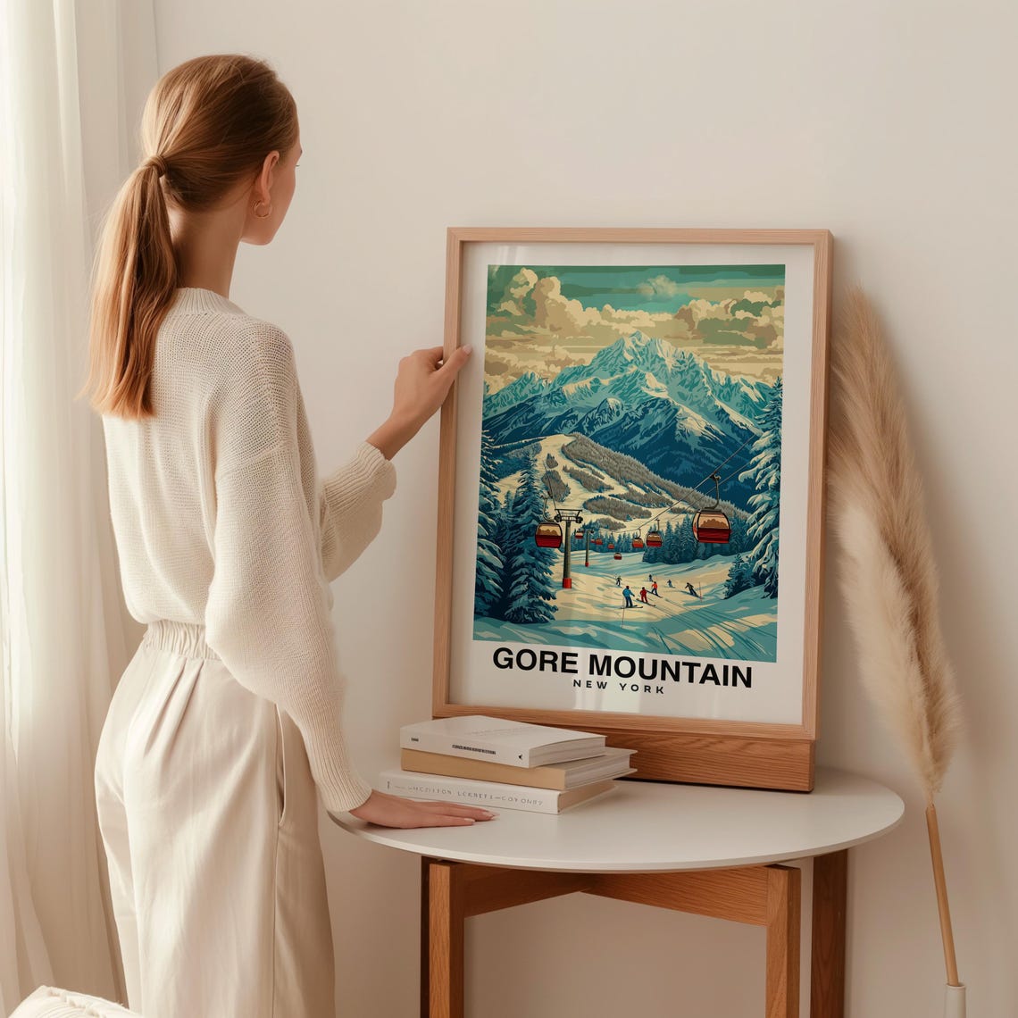 Adirondack Mountains Print Usa Poster Travel Wall Art Ski Print Scenic Art Mountain Decor Winter Sports Print Travel Poster - Image 2