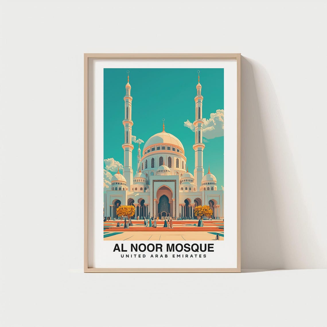 Al Noor Mosque Travel Print Wall Art Sharjah United Arab Emirates City Print Al Noor Mosque Travel Gift Al Noor Mosque Poster Wall Art