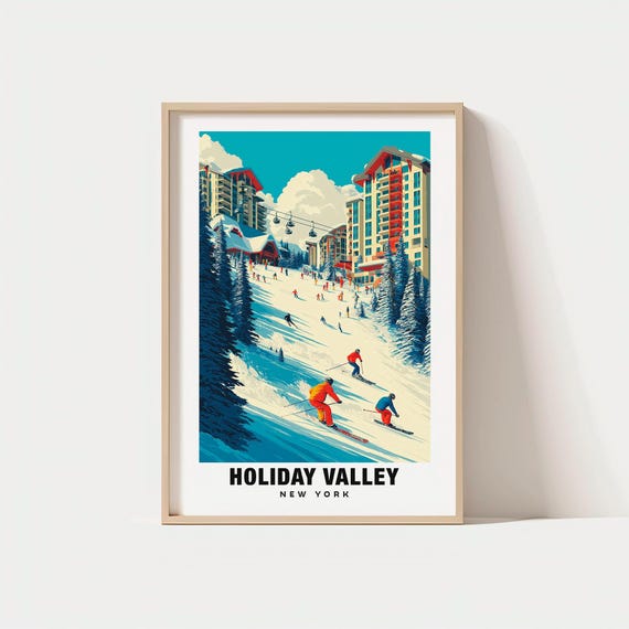 Holiday Valley Print New York Poster Views Art Charm Beauty Ski Resort Usa