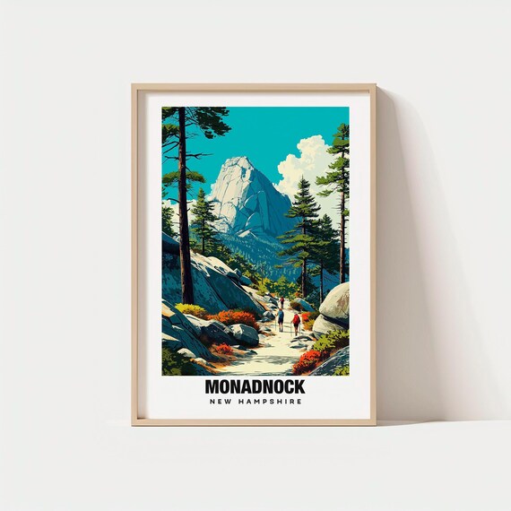 Monadnock New Hampshire Mountain Hiking Trail Autumn Landscape Poster