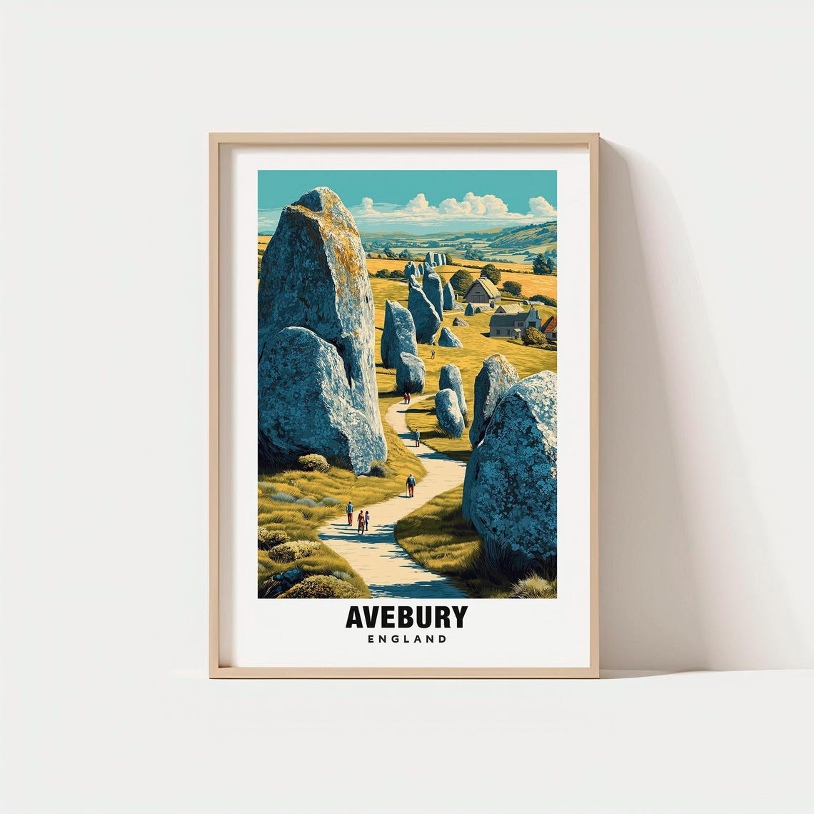 Avebury England Ancient Standing Stones Countryside Walk Poster