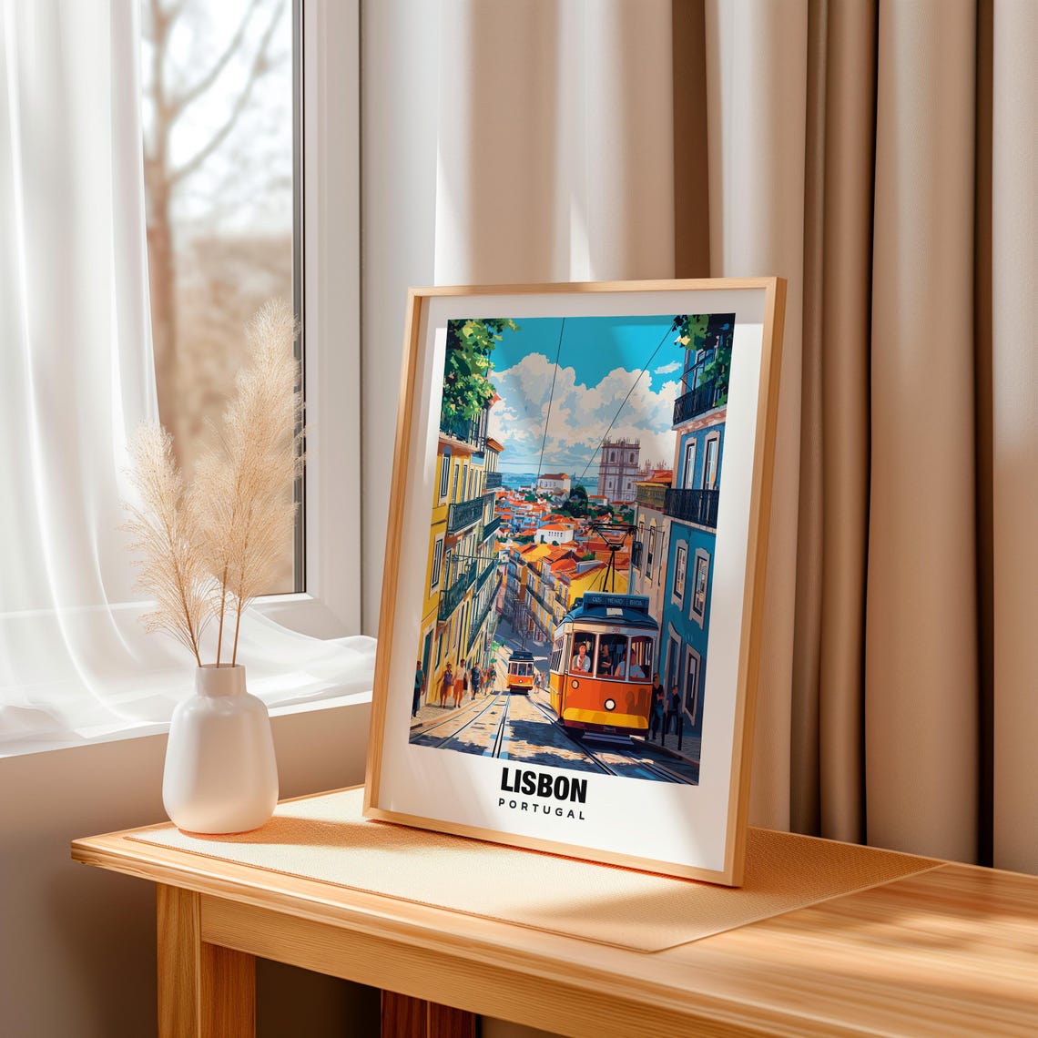 Lisbon Print Travel Poster Portuguese Art Scenic Views Historic Landmarks Vibrant Culture Coastal Charm Cityscape European Beauty - Image 3