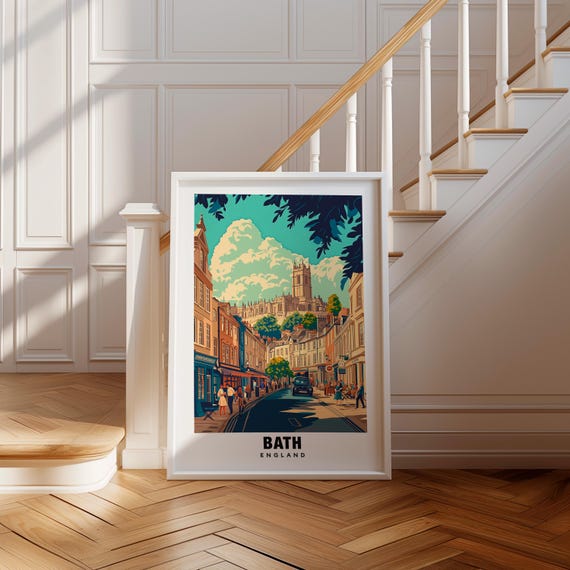 Bath Print England Poster Bath Views Bath Cathedral Bath City England Charm Bath Beauty Bath Heritage Bath Art British Culture