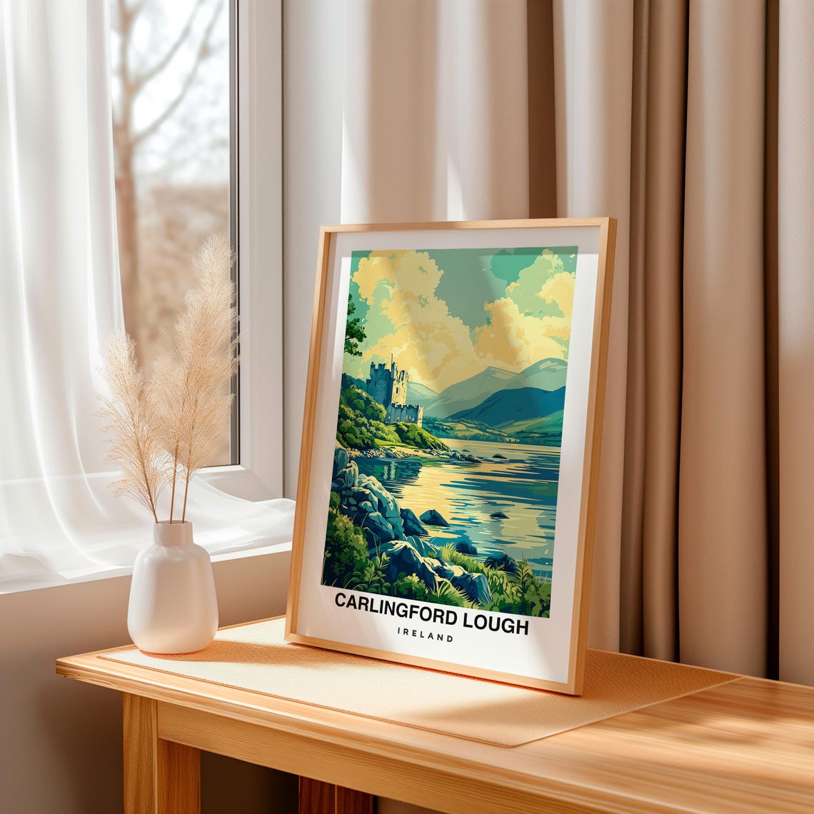 Carlingford Lough Print Ireland Poster Travel Wall Art Lough Print Coastal Poster Europe Print Nature Art Travel Print - Image 3