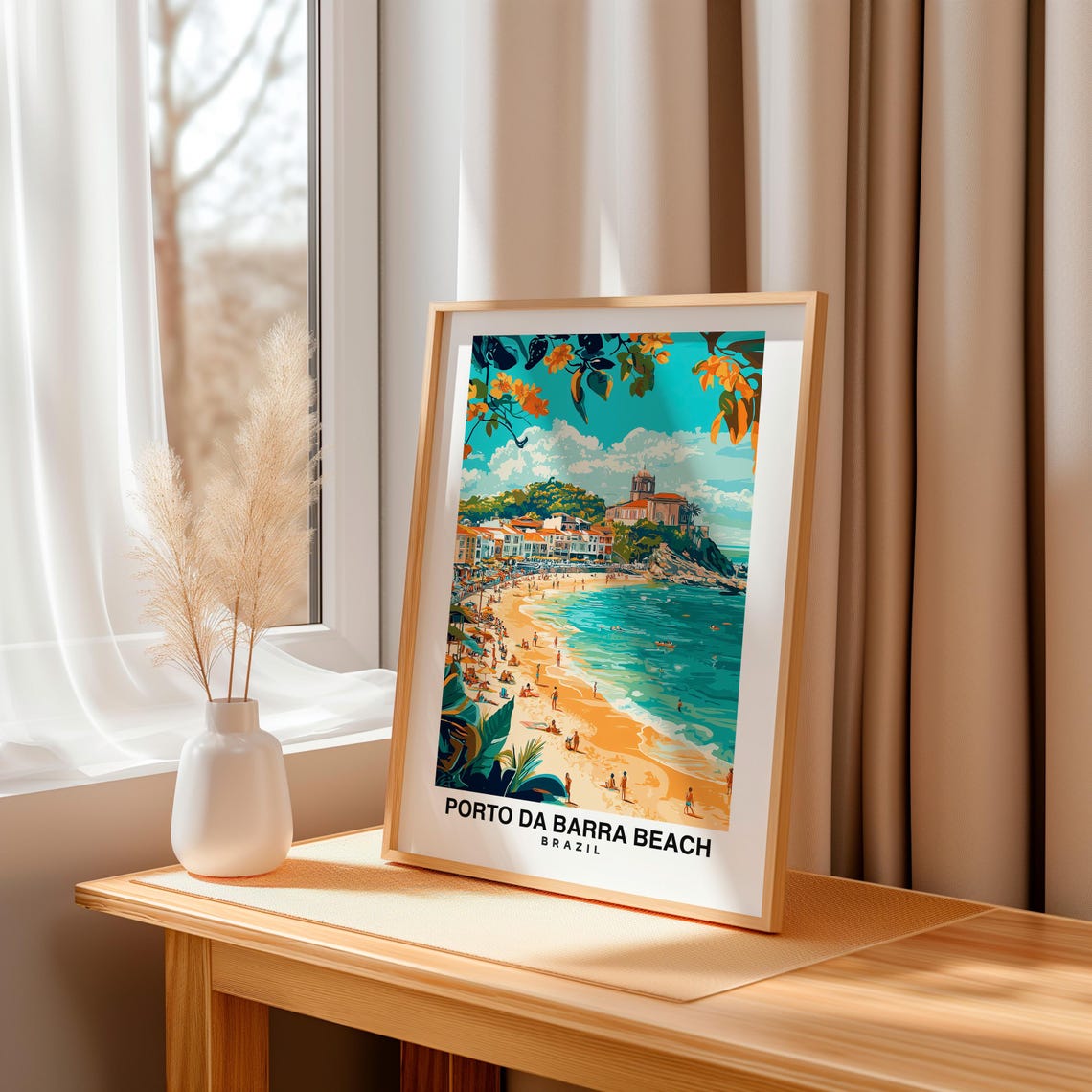Porto Da Barra Beach Travel Print Wall Art Salvador Brazil City Print Porto Da Barra Beach Travel Gift Porto Da Barra Beach Poster - Image 3