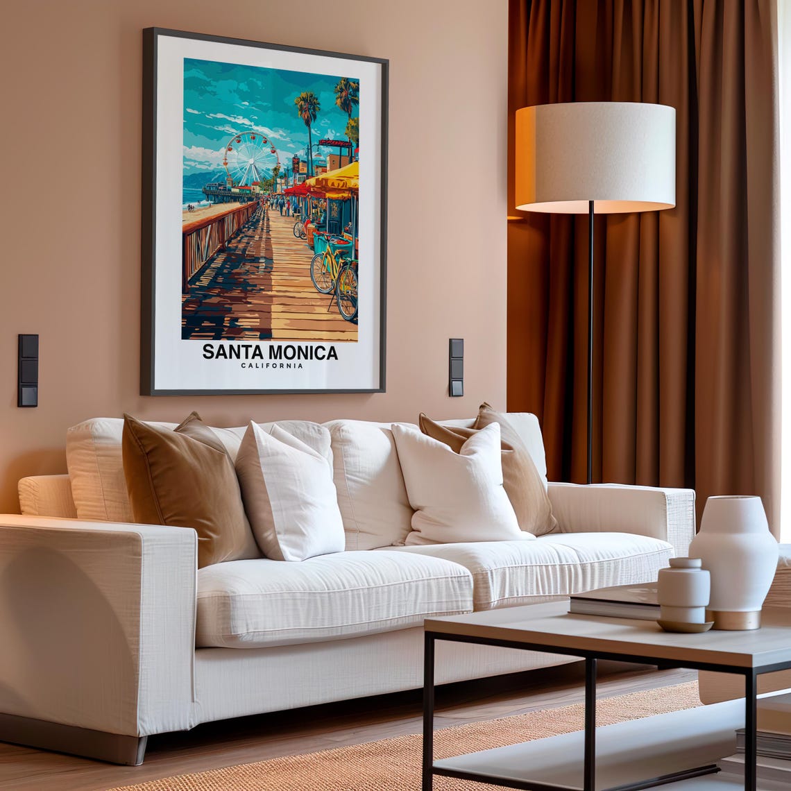 Santa Monica Travel Print Wall Art Santa Monica California City Print Santa Monica Travel Gift Santa Monica City Poster Travel Gift - Image 4