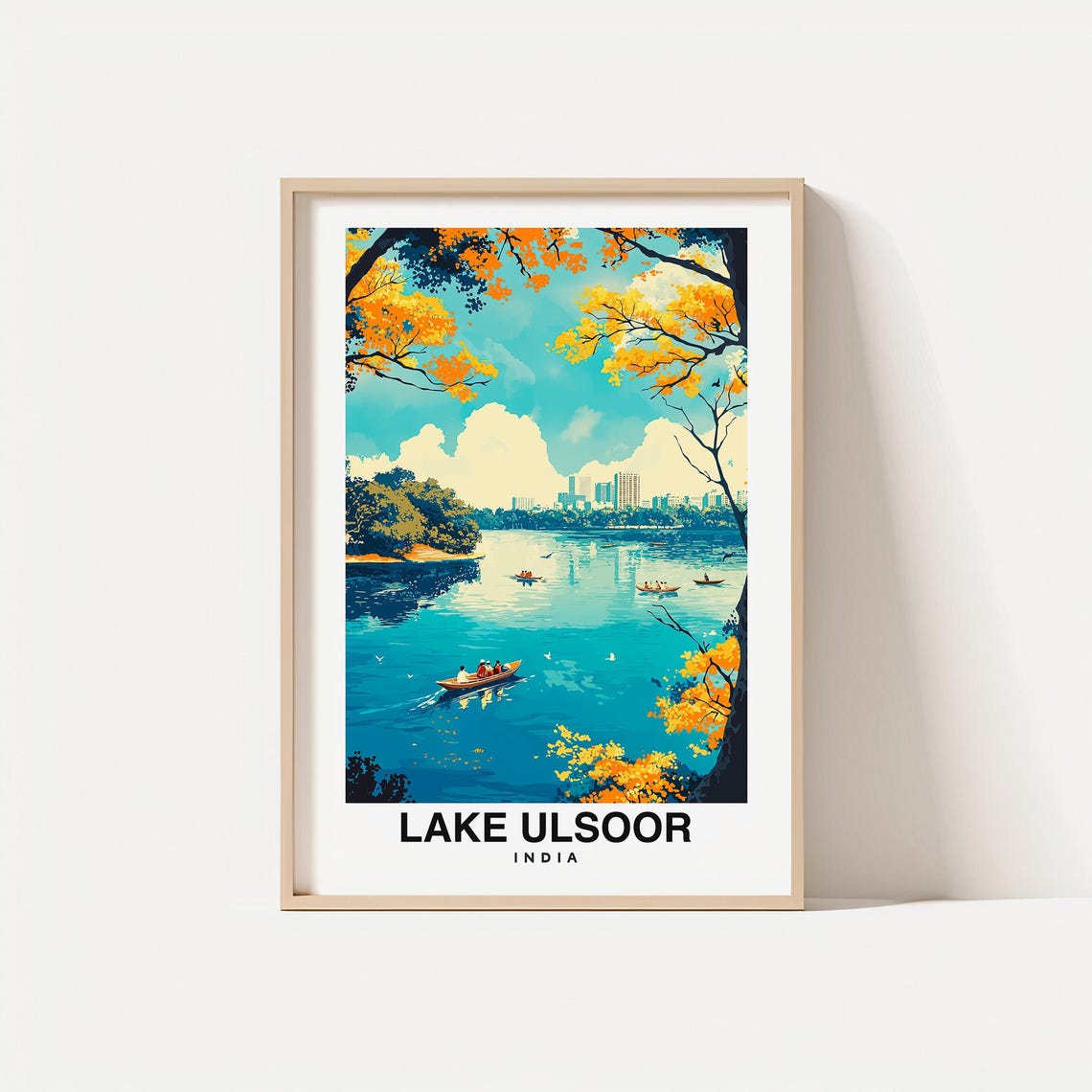 Ulsoor Lake Travel Print Wall Art Bangalore India City Print Ulsoor Lake Travel Gift Ulsoor Lake Poster Travel Gift
