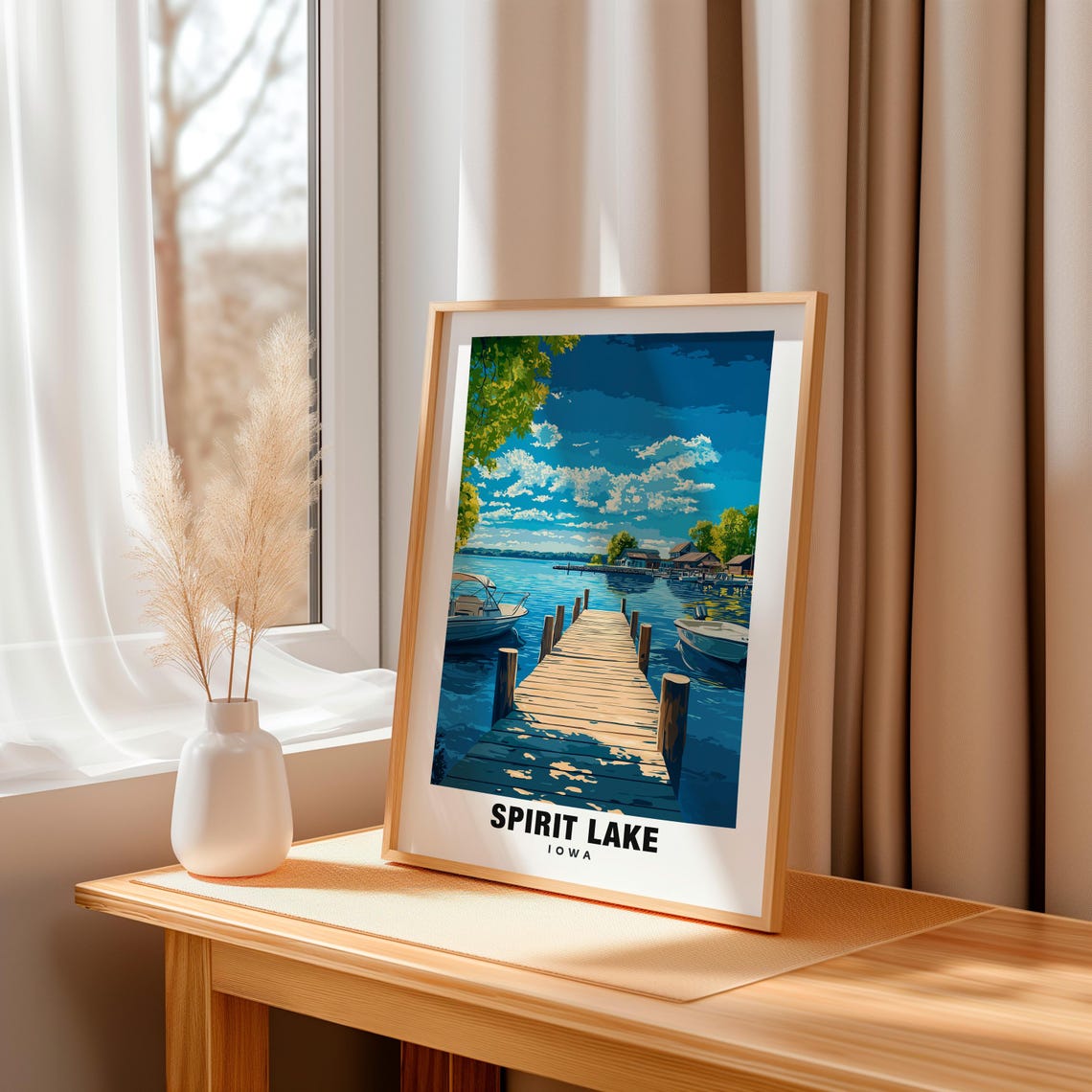 Spirit Lake Print Iowa Poster Spirit Lake Views Spirit Lake Art Iowa Charm Spirit Lake Beauty Scenic Landscape Lake Escape Iowa Art - Image 3