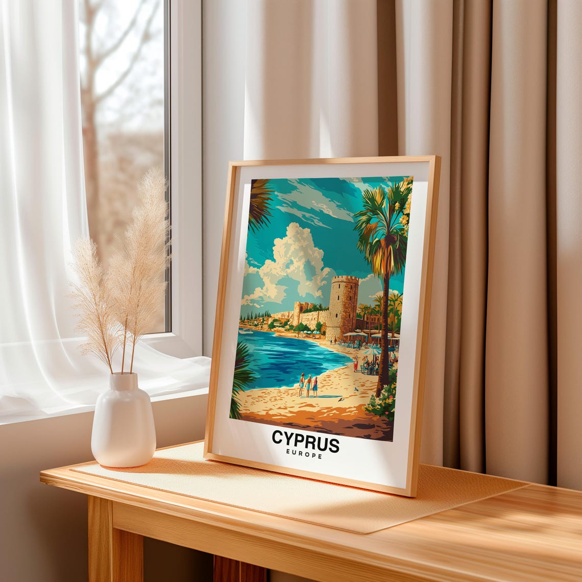 Cyprus Print Island Poster Travel Wall Art Coastal Print Mediterranean Art Scenic Decor Nature Print Europe Poster Travel Poster - Image 3