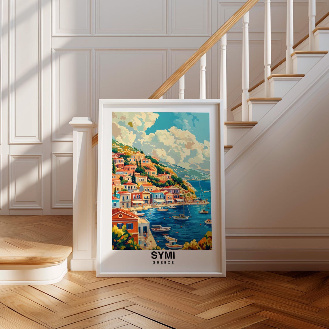 Symi Print Greece Poster Travel Wall Art Island Print Europe Poster Coastal Art Aegean Decor Scenic Print Travel Poster Greek Art