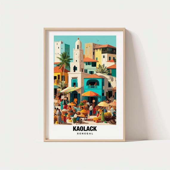 Kaolack Print Senegal Poster Views Art City Charm River Scene Cultural Beauty Local Heritage Travel
