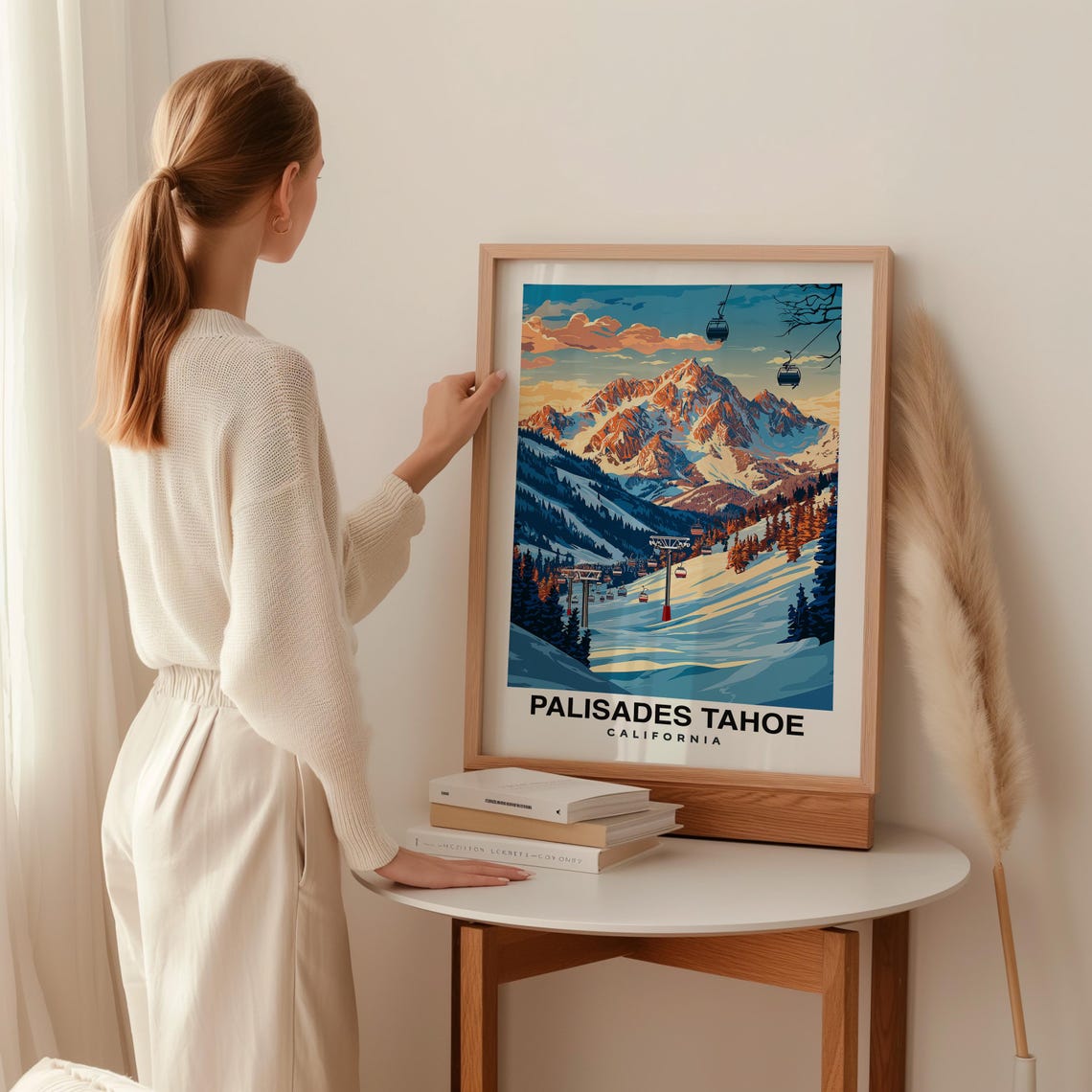 Palisades Tahoe Print Usa Poster Travel Wall Art Ski Print Scenic Art Mountain Decor Winter Sport Print Travel Poster Usa Culture - Image 2
