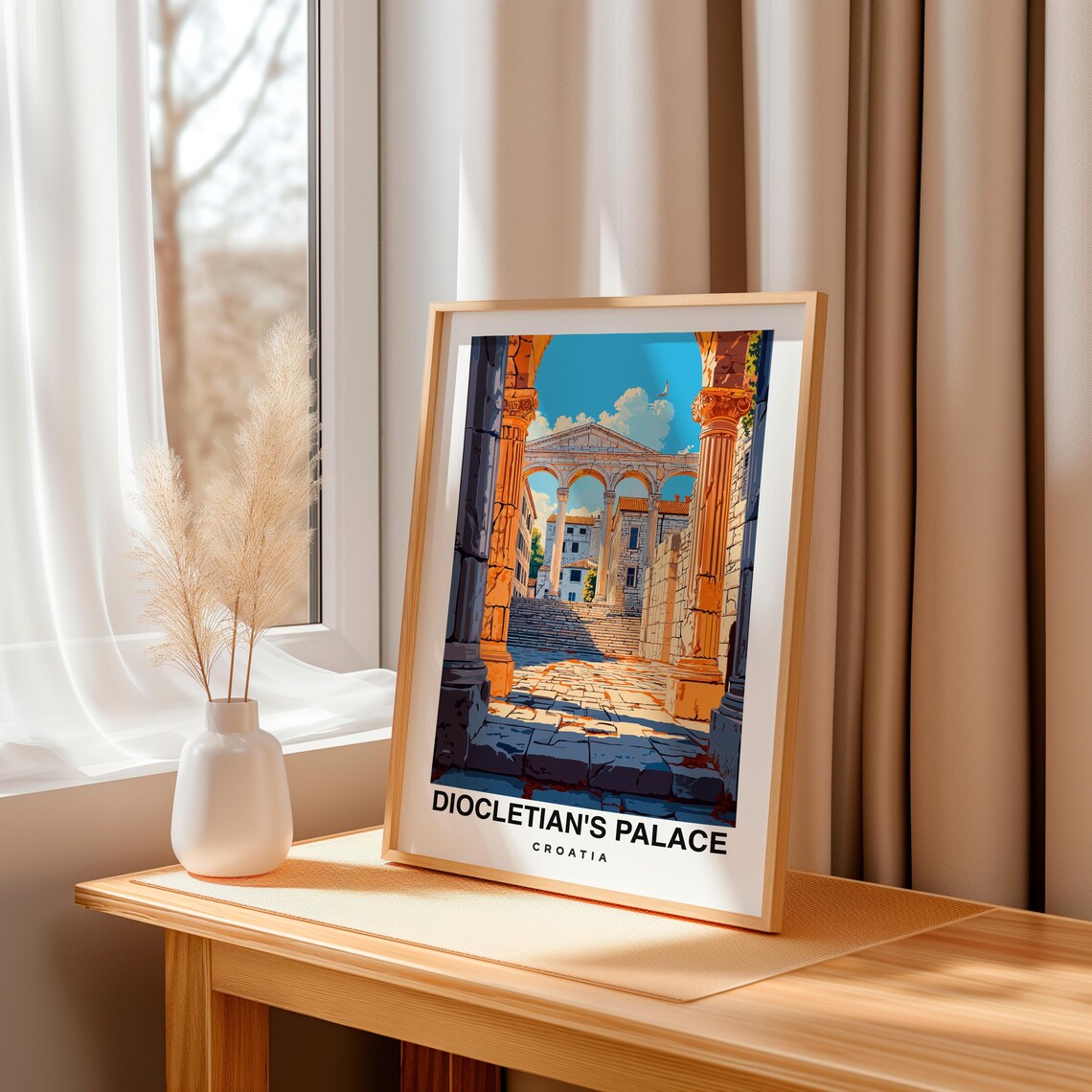 Diocletians Palace Print Croatia Poster Diocletians Palace Views Palace Art Croatia Charm Palace Beauty Historic Landmark - Image 3