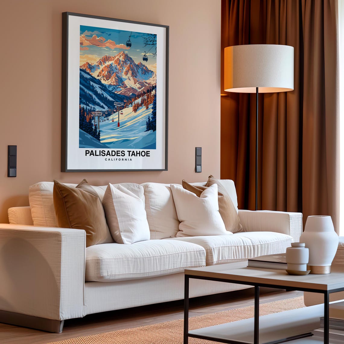 Palisades Tahoe Print Usa Poster Travel Wall Art Ski Print Scenic Art Mountain Decor Winter Sport Print Travel Poster Usa Culture - Image 4