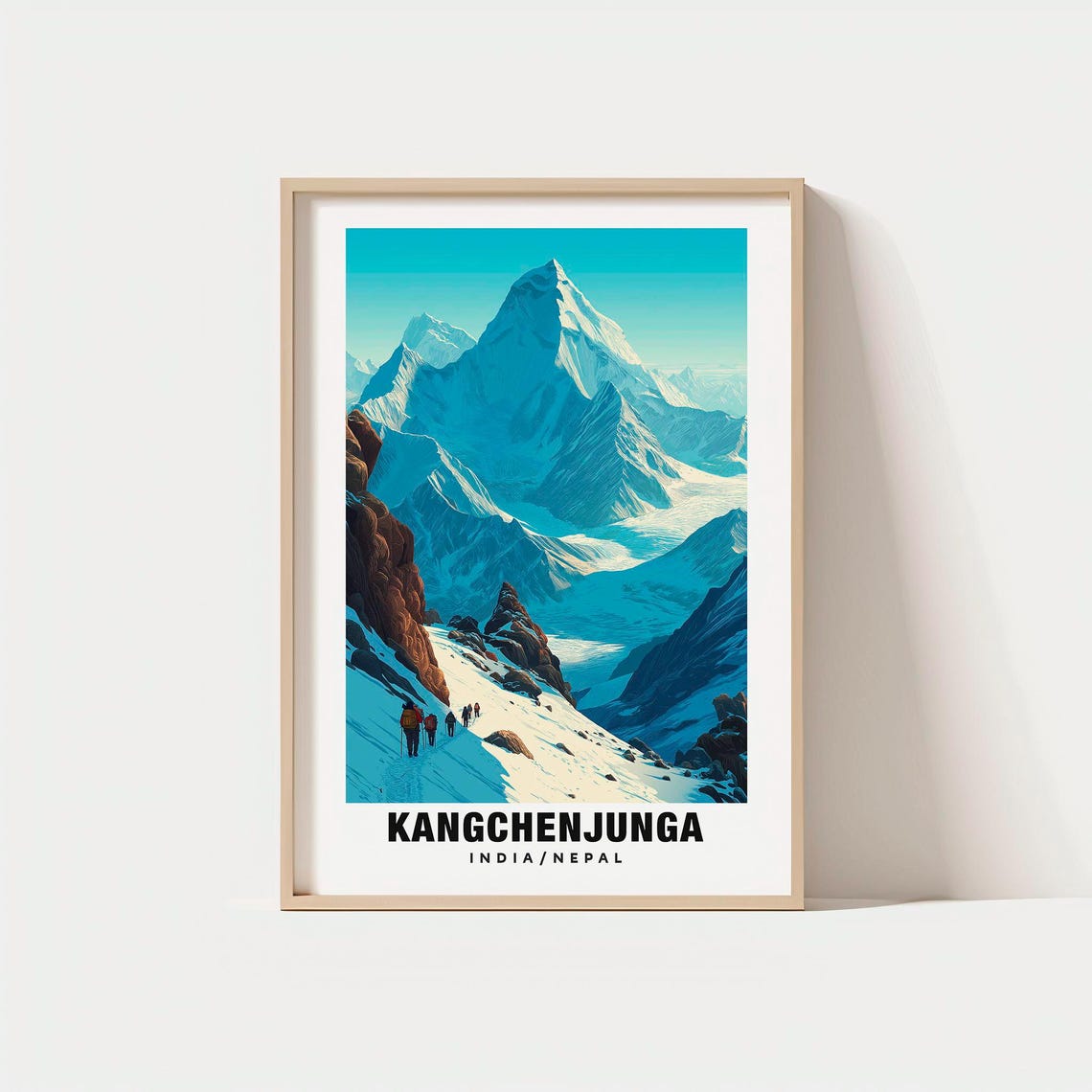 Kangchenjunga India Nepal Snowy Peak Climbers Expedition Poster