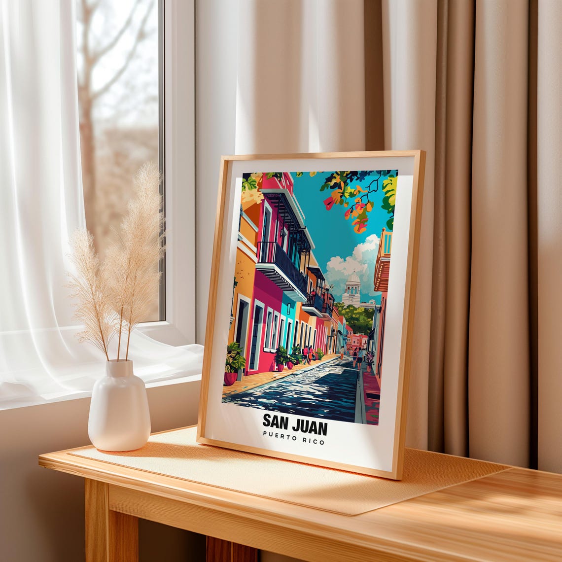 San Juan Travel Print Wall Art San Juan Puerto Rico City Print San Juan Travel Gift San Juan Poster Caribbean Art - Image 3