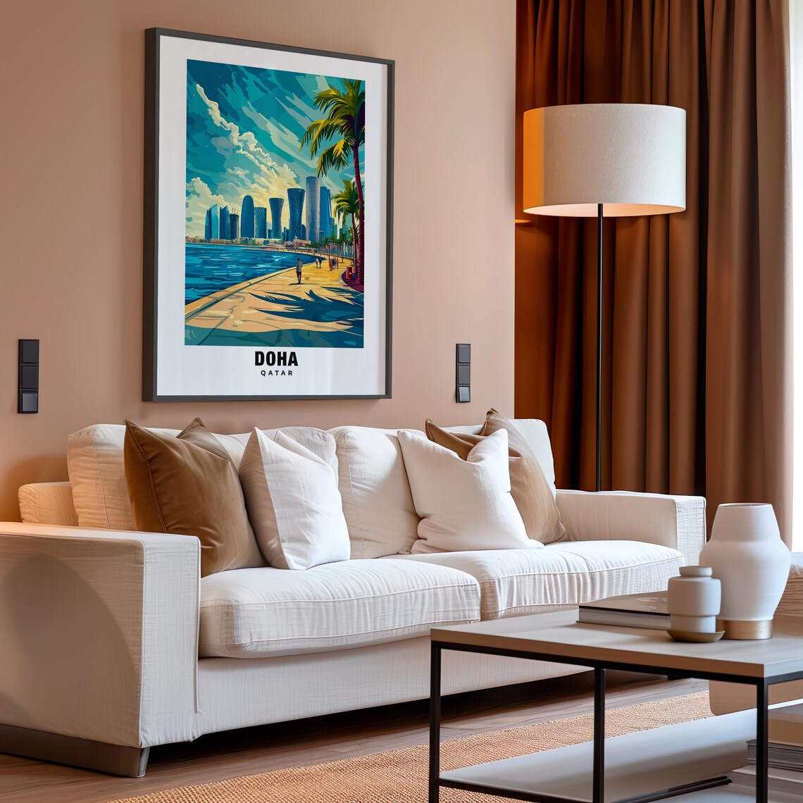 Doha Print, Qatar City Skyline Art Print - Image 4