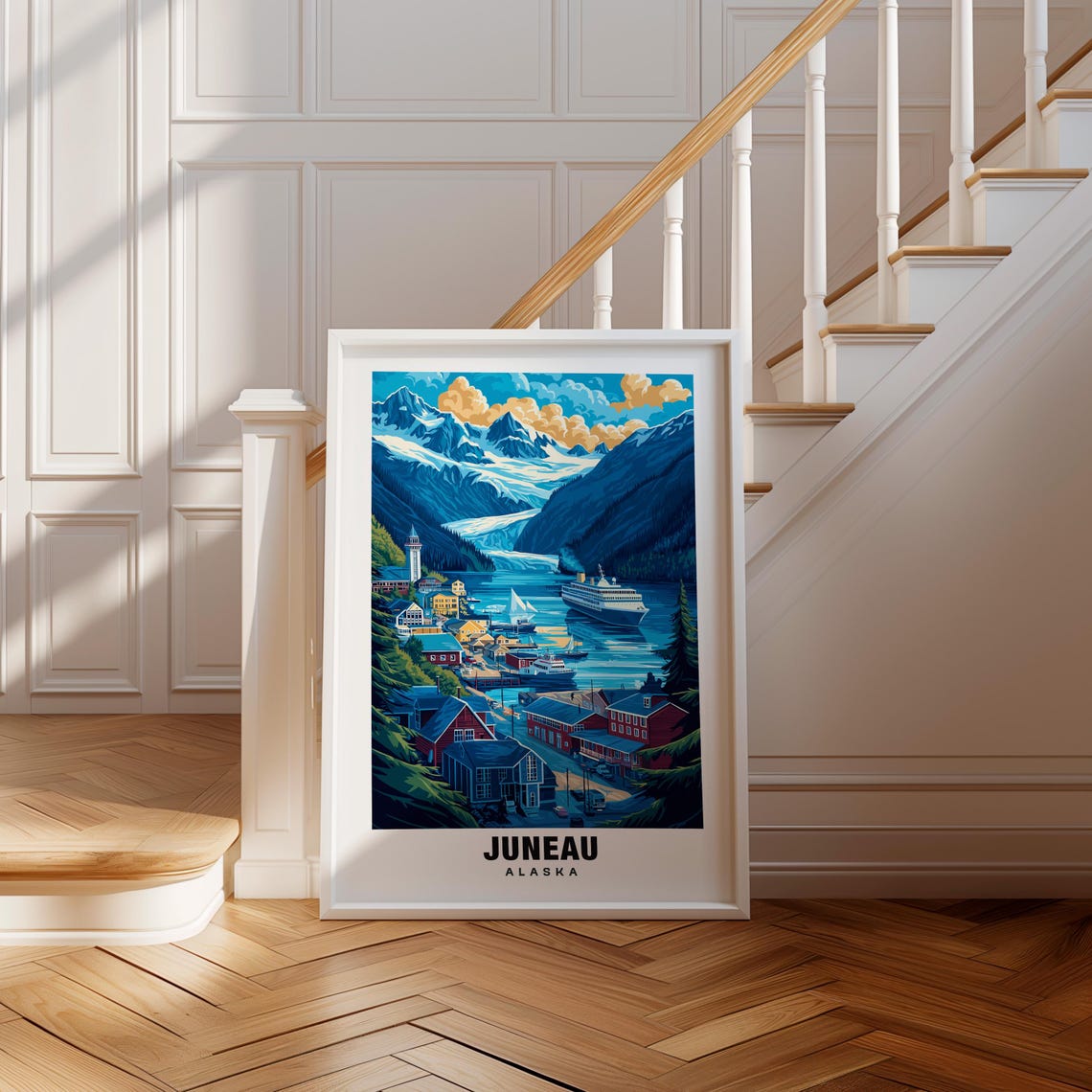 Juneau Print Alaska Poster Juneau Views Juneau Art Alaska Charm Juneau Beauty Cultural Heritage Historic Town Coastal Landscape