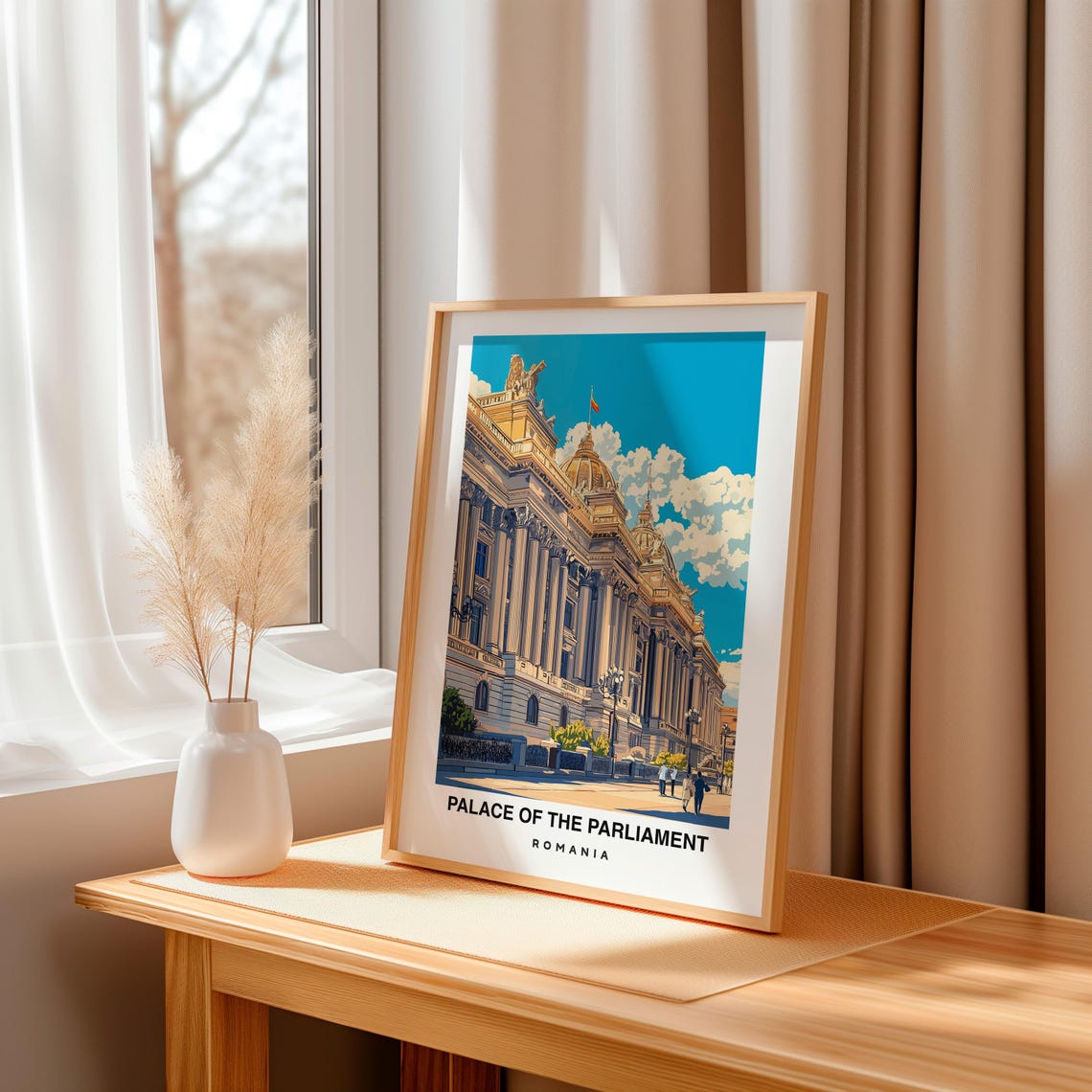 Palace Of The Parliament Print Romania Poster Travel Wall Art Historic Print Scenic Art Landmark Decor Bucharest View Travel Poster - Image 3