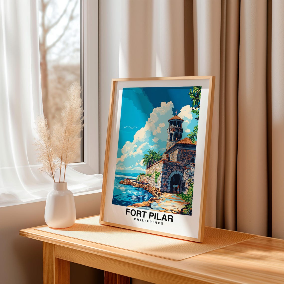Fort Pilar Print Travel Poster Filipino Art Historic Landmark Scenic Views Cultural Heritage Spanish Influence Zamboanga Charm - Image 3