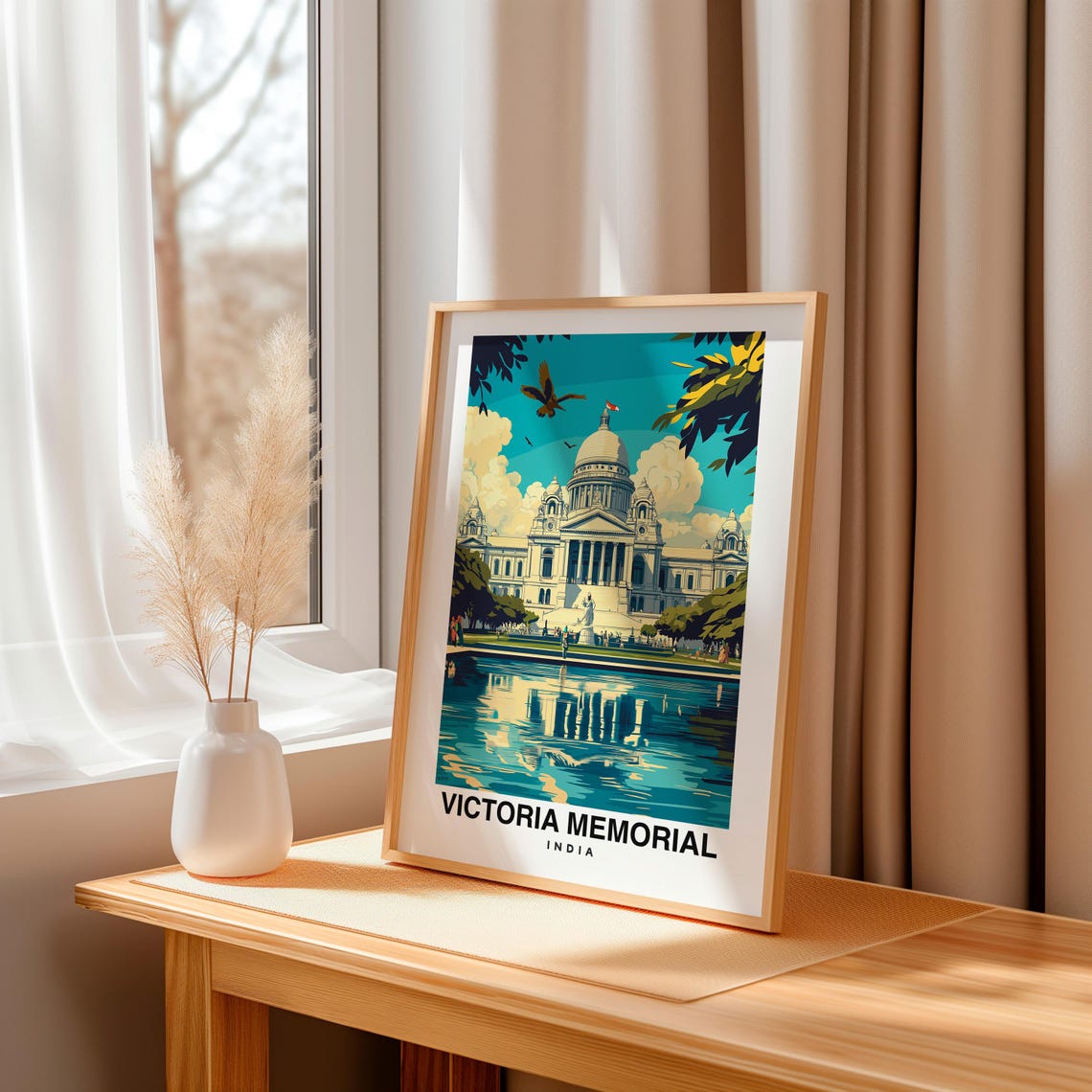 Victoria Memorial Travel Print Wall Art Kolkata India City Print Victoria Memorial Travel Gift Victoria Memorial Poster Travel Gift - Image 3