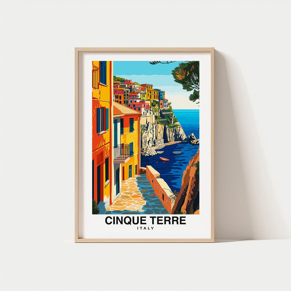 Cinque Terre Italy Poster Travel Inspired Wall Art Italian Riviera Decor Coastal Landscape Print Italian Culture Art