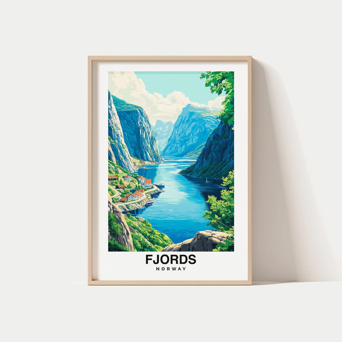 Fjords Norway Travel Print Wall Art Fjords Norway City Print Fjords Norway Travel Gift Fjords Norway Poster