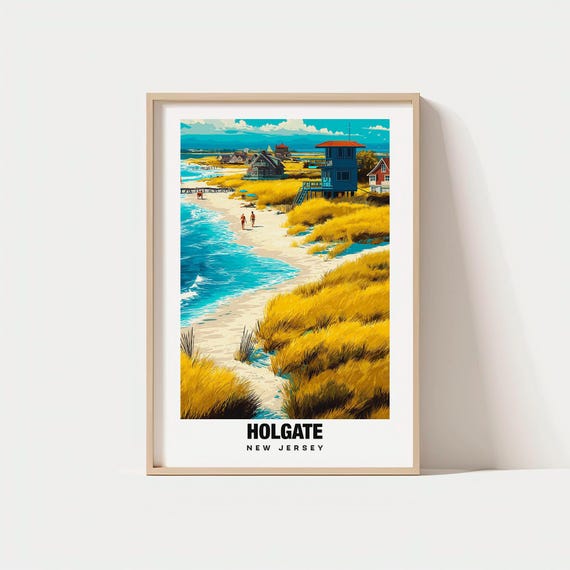 Holgate Print Usa Poster Views Art Beach Charm Bay Scene Shore Heritage New Jersey Travel