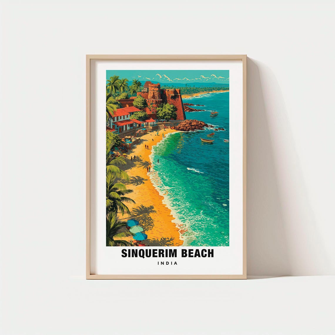 Sinquerim Beach India Fort Aguada Palms Golden Sand Goa Coast Poster