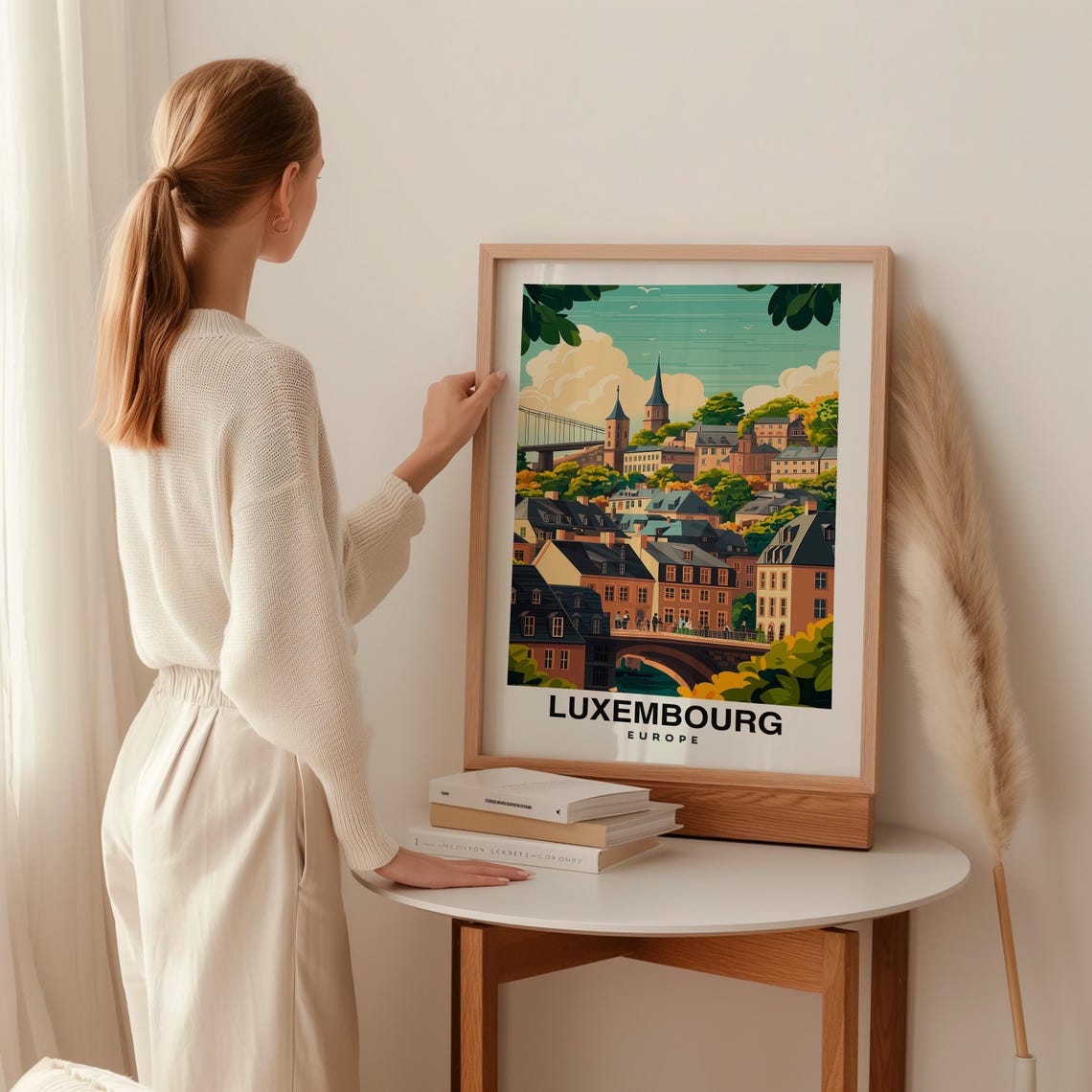 Luxembourg Print Europe Poster Travel Wall Art Cityscape Print Scenic Art Historic Decor Castle View Urban Landscape Travel Poster - Image 2