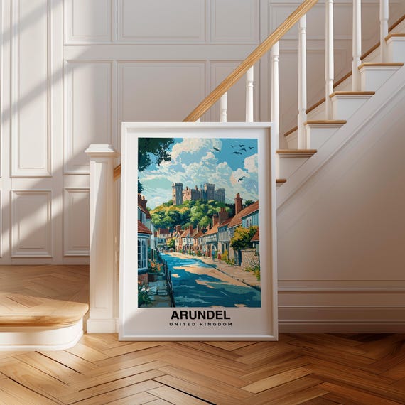 Arundel Print England Poster Travel Wall Art Historic Print Scenic Art Castle Decor Countryside View Uk Landscape Travel Poster