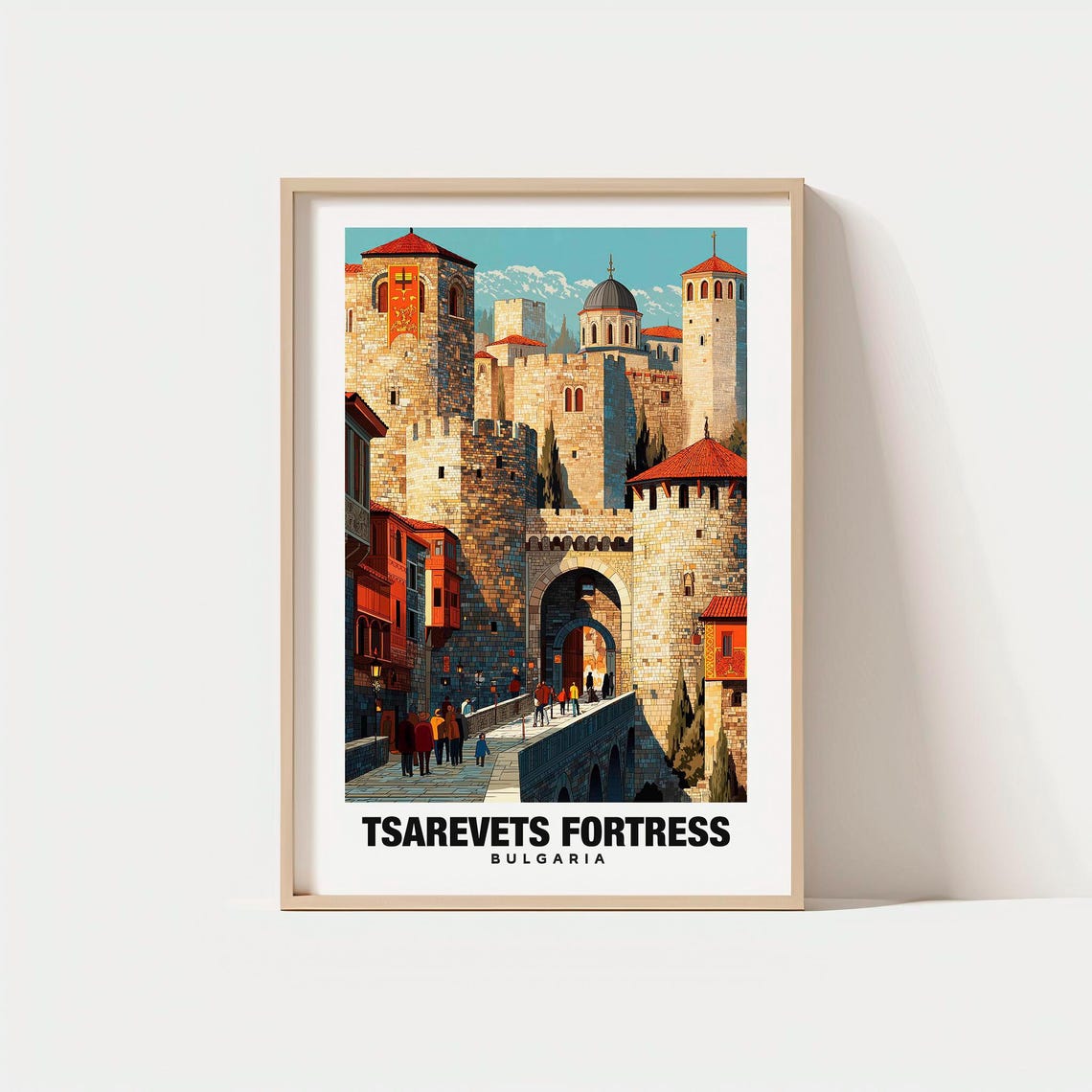 Tsarevets Fortress Bulgaria Medieval Stone Castle Scene Poster