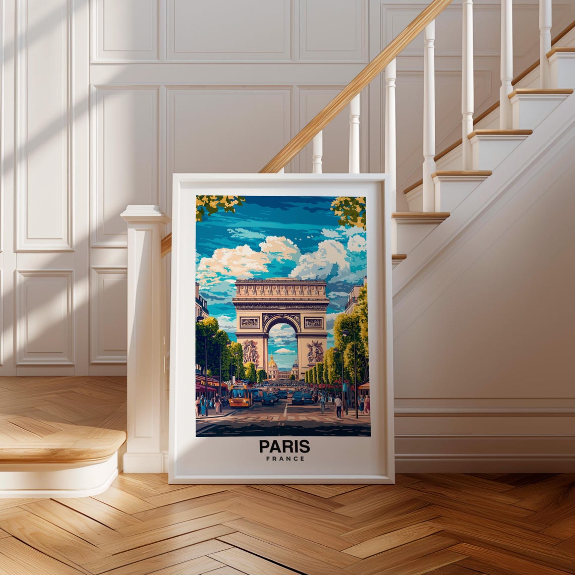 Paris Print France Poster Travel Wall Art Cityscape Print Scenic Art Landmark Decor Eiffel Tower View Urban Landscape Travel Poster