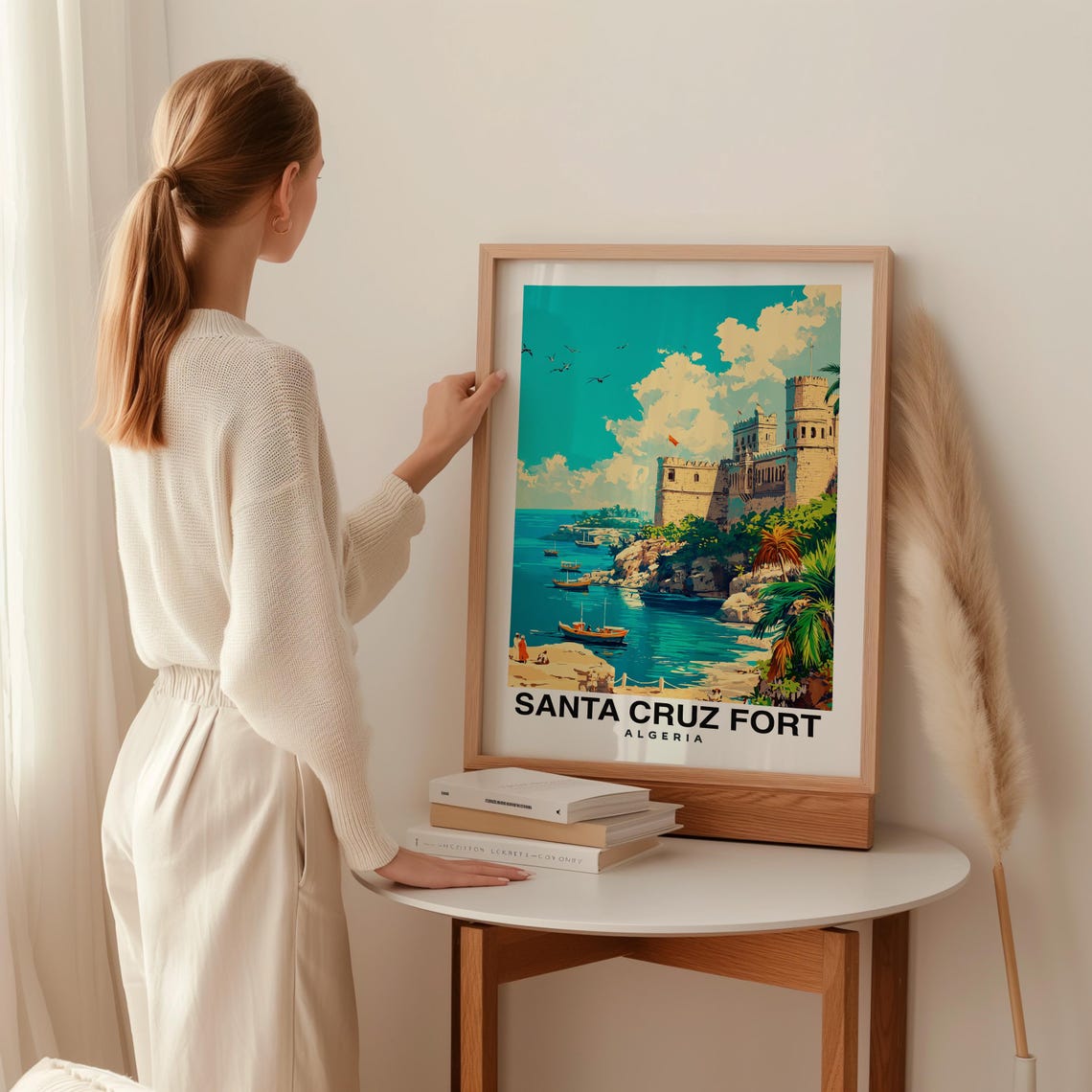 Santa Cruz Fort Print Travel Poster Algerian Art Historic Landmark Coastal Views Scenic Beauty Mediterranean Charm Cultural Heritage - Image 2